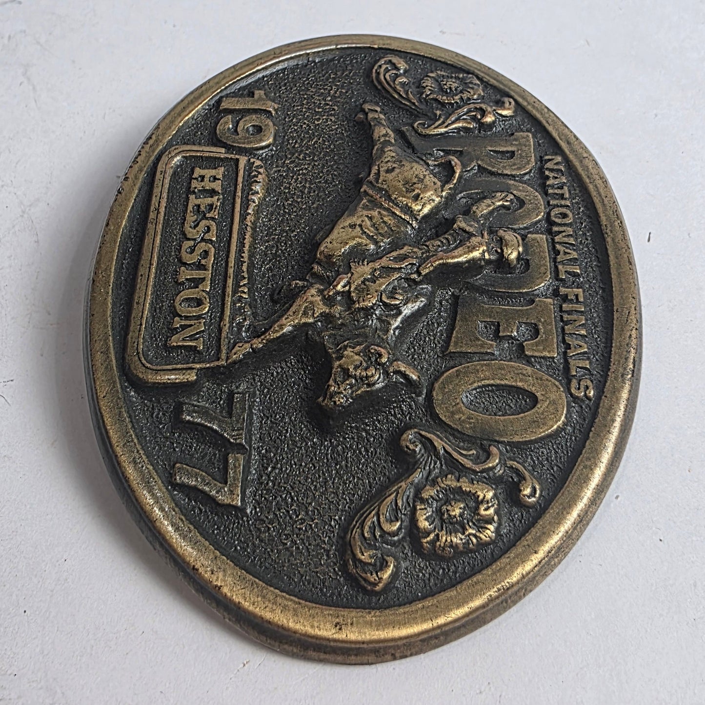 Vtg. Hesston National Finals Rodeo Belt Buckle
