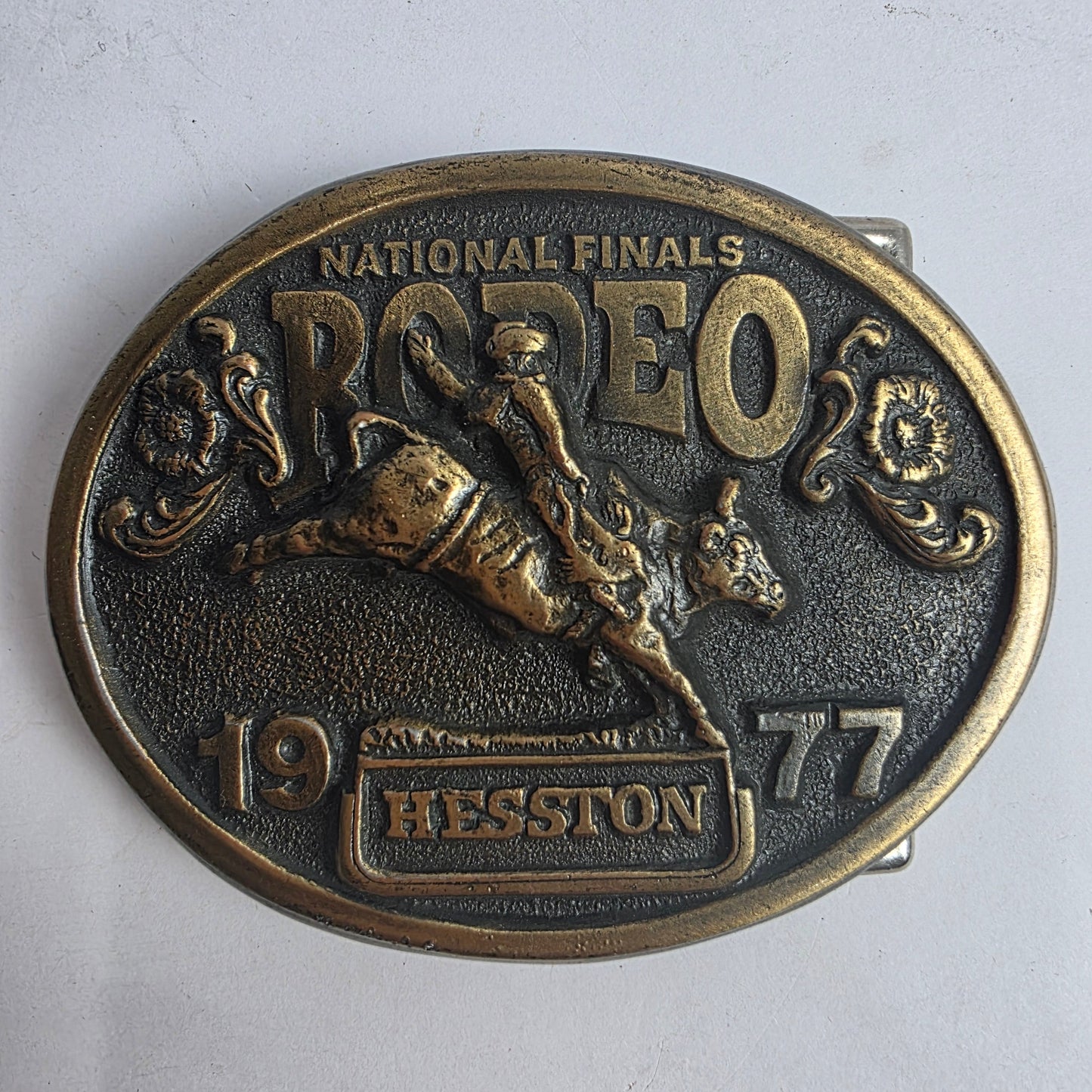 Vtg. Hesston National Finals Rodeo Belt Buckle