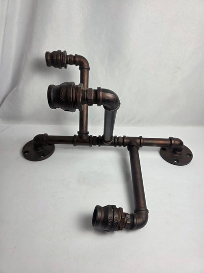 Custom Industrial Pipe Wall Sconce w/ Arms