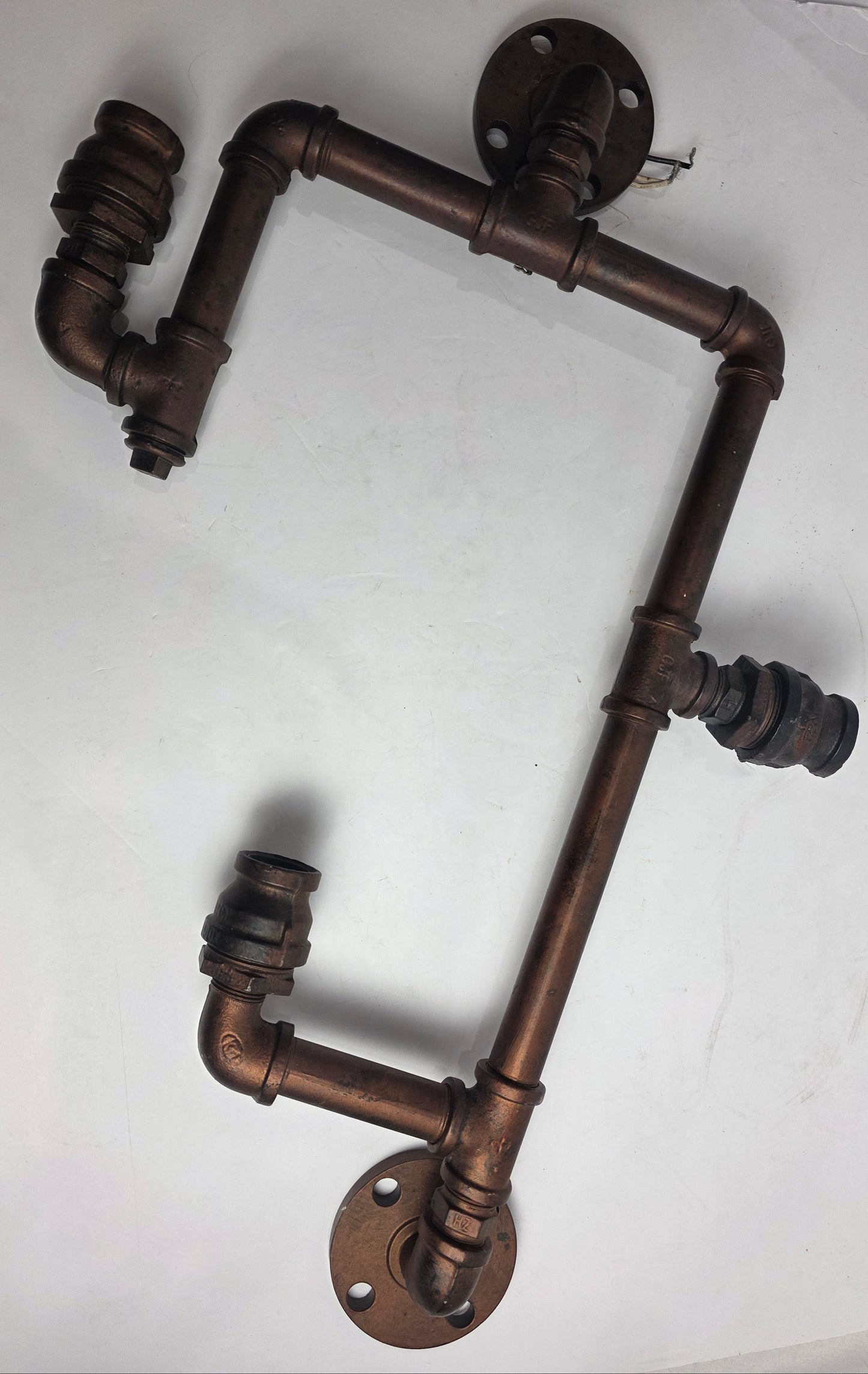 Custom Industrial Pipe Sconce Flat