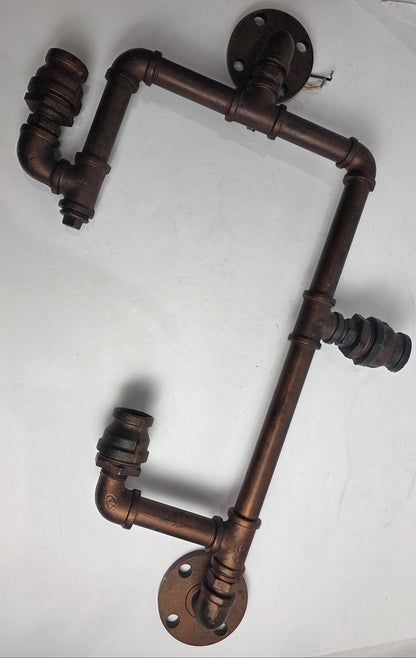 Custom Industrial Pipe Sconce Flat