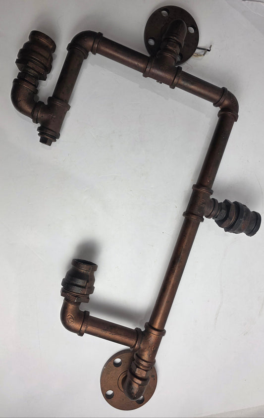 Custom Industrial Pipe Sconce Flat