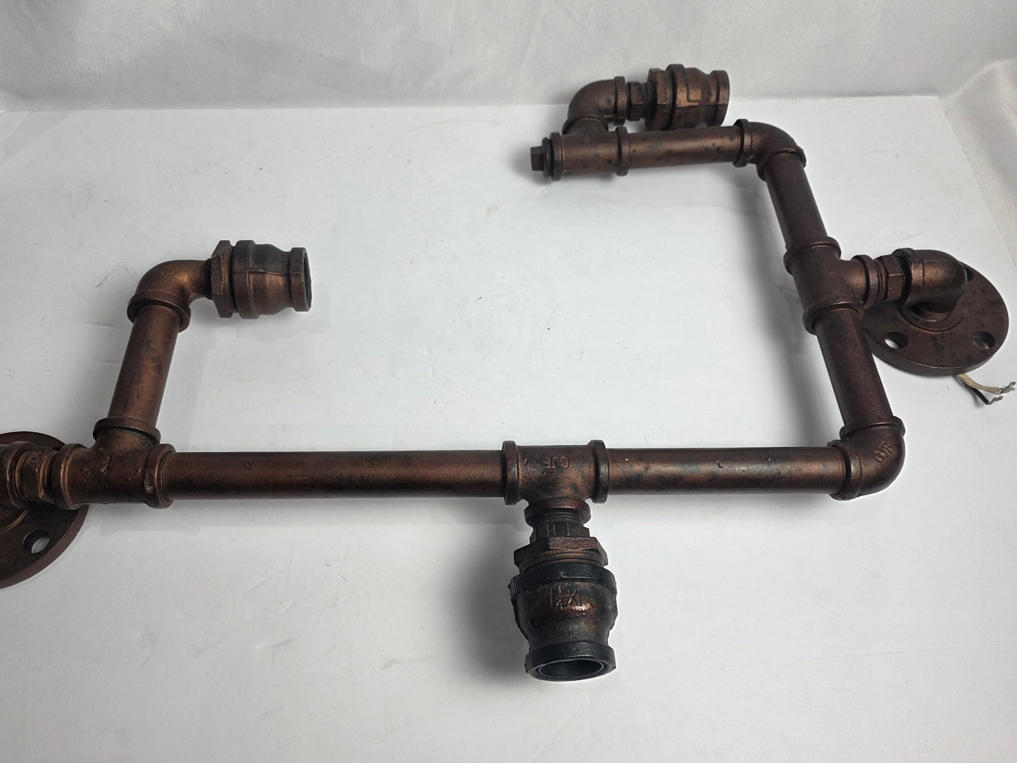 Custom Industrial Pipe Sconce Flat