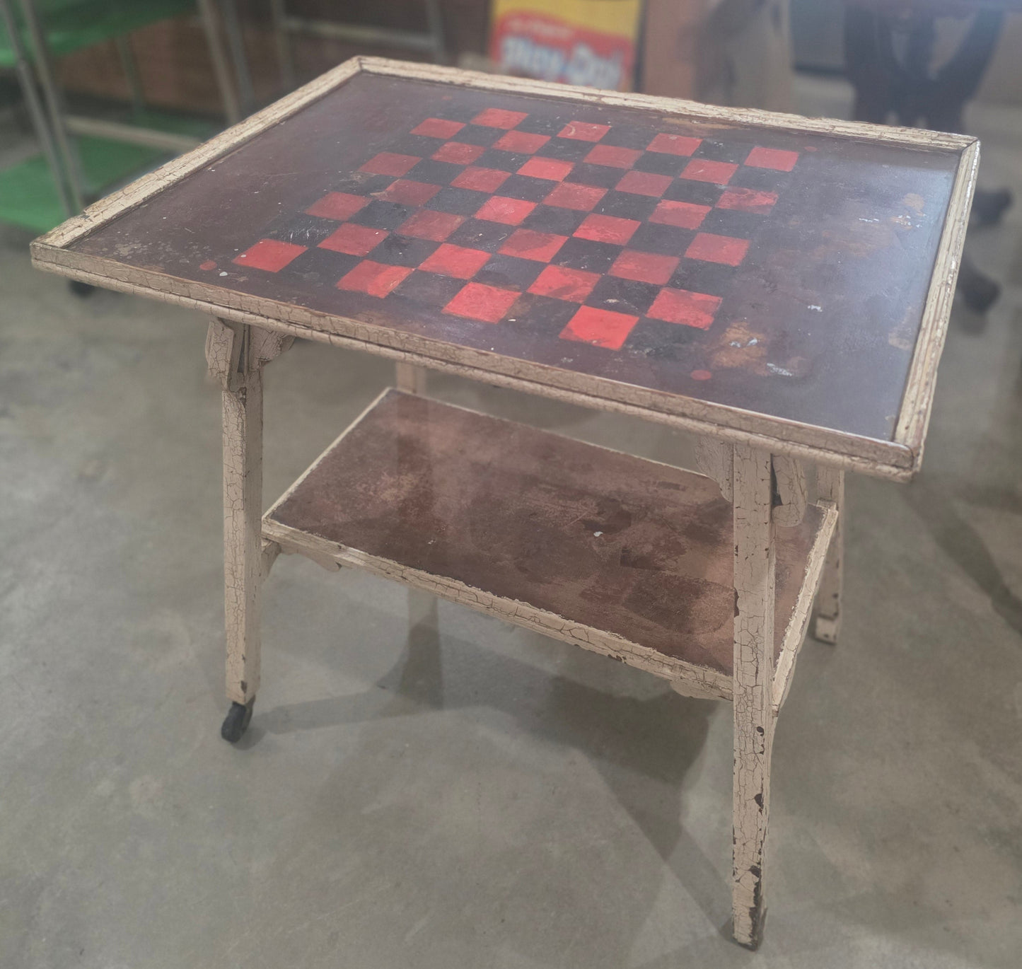 Vtg. Hand-Painted Game Table