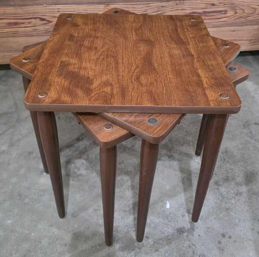 Vtg. Set of 3 MCM Nesting Tables