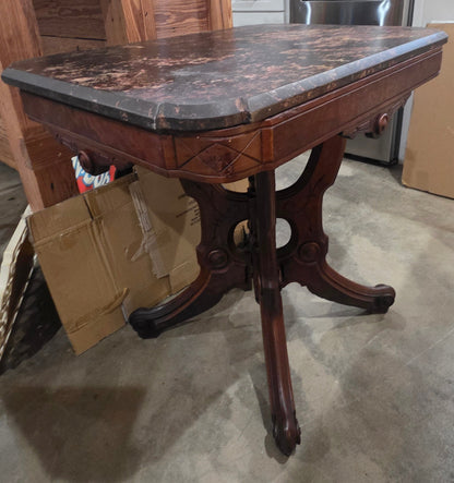 Victorian Eastlake Marble Parlor Table