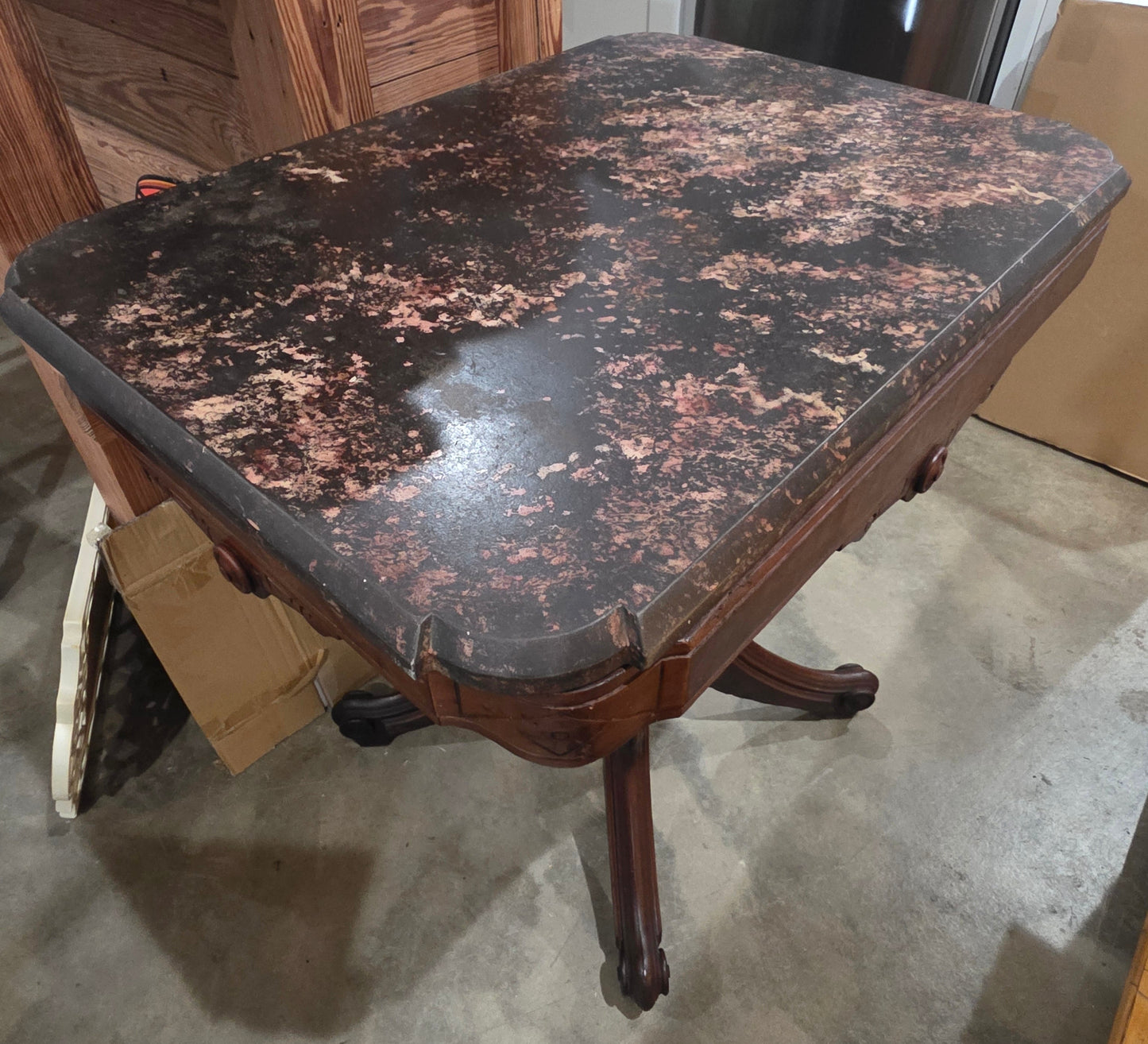 Victorian Eastlake Marble Parlor Table