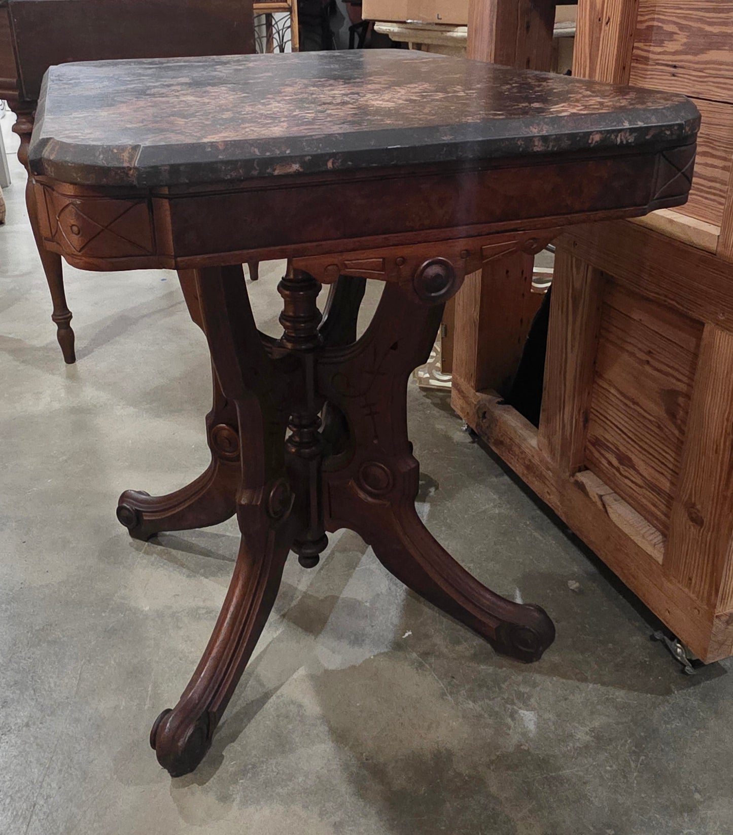 Victorian Eastlake Marble Parlor Table