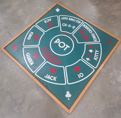 Vtg. Mounted Tripoley Game Board