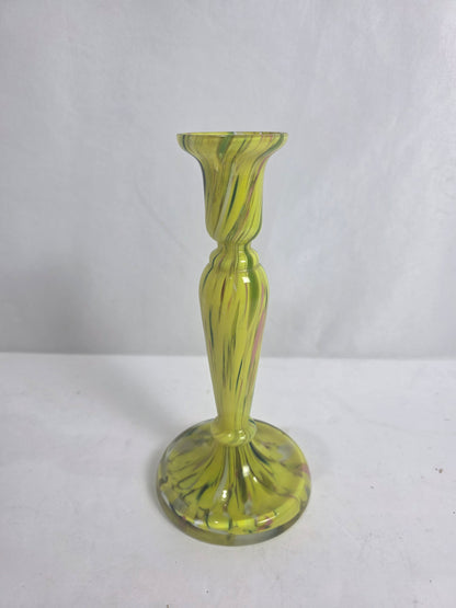 Vtg. Yellow Handblown Glass Vase