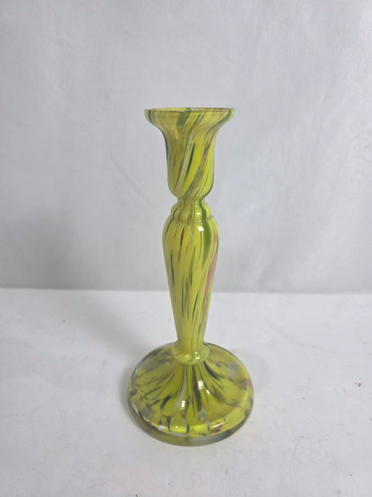 Vtg. Yellow Handblown Glass Vase