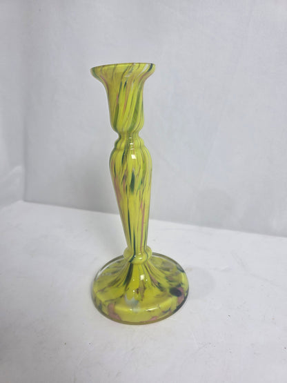 Vtg. Yellow Handblown Glass Vase