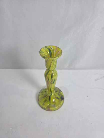 Vtg. Yellow Handblown Glass Vase