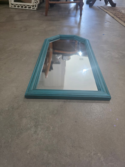 Vtg. Teal Framed Mirror