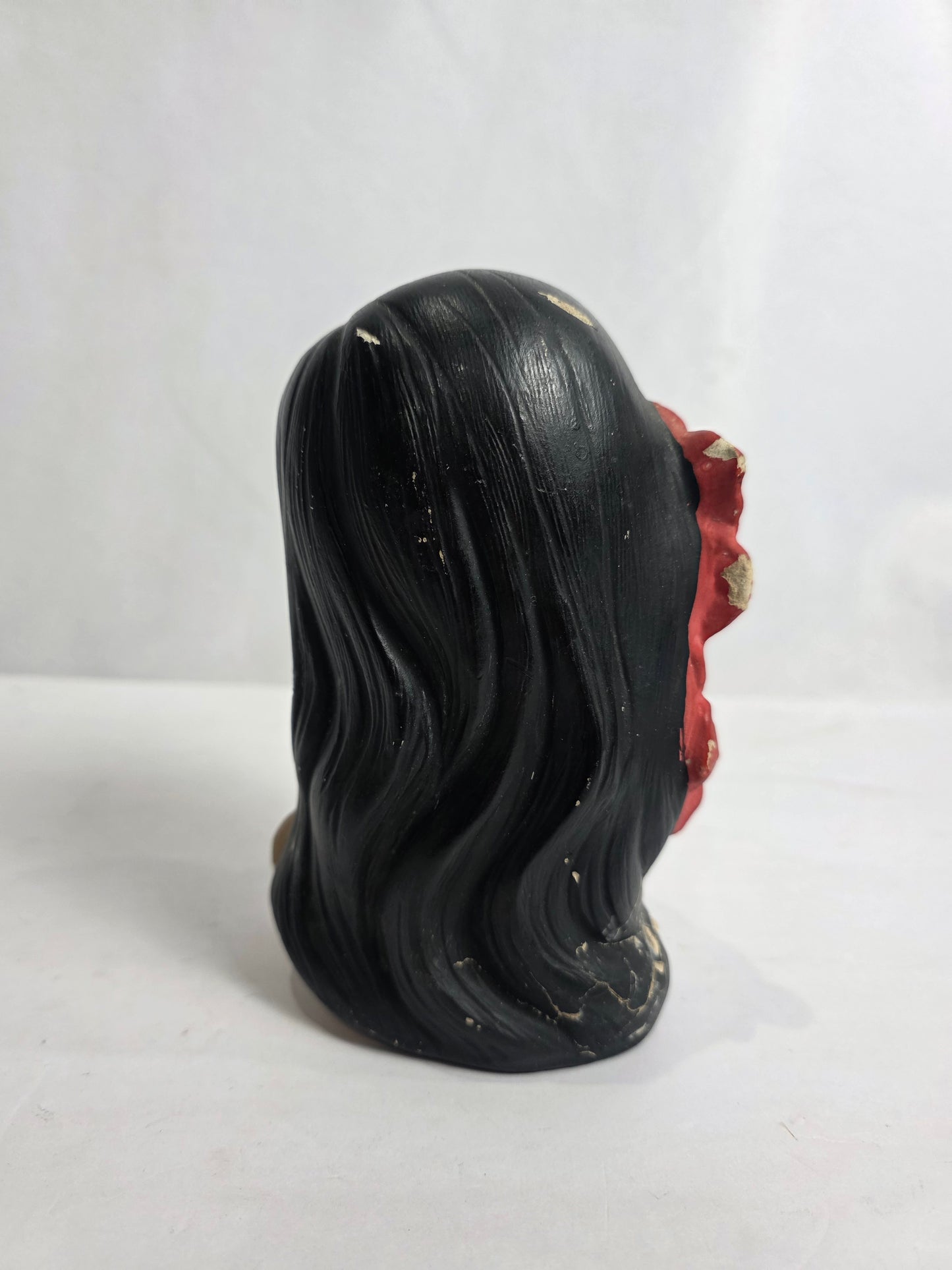 Vtg. 60s Chalkware Hawaiian Lady Bust