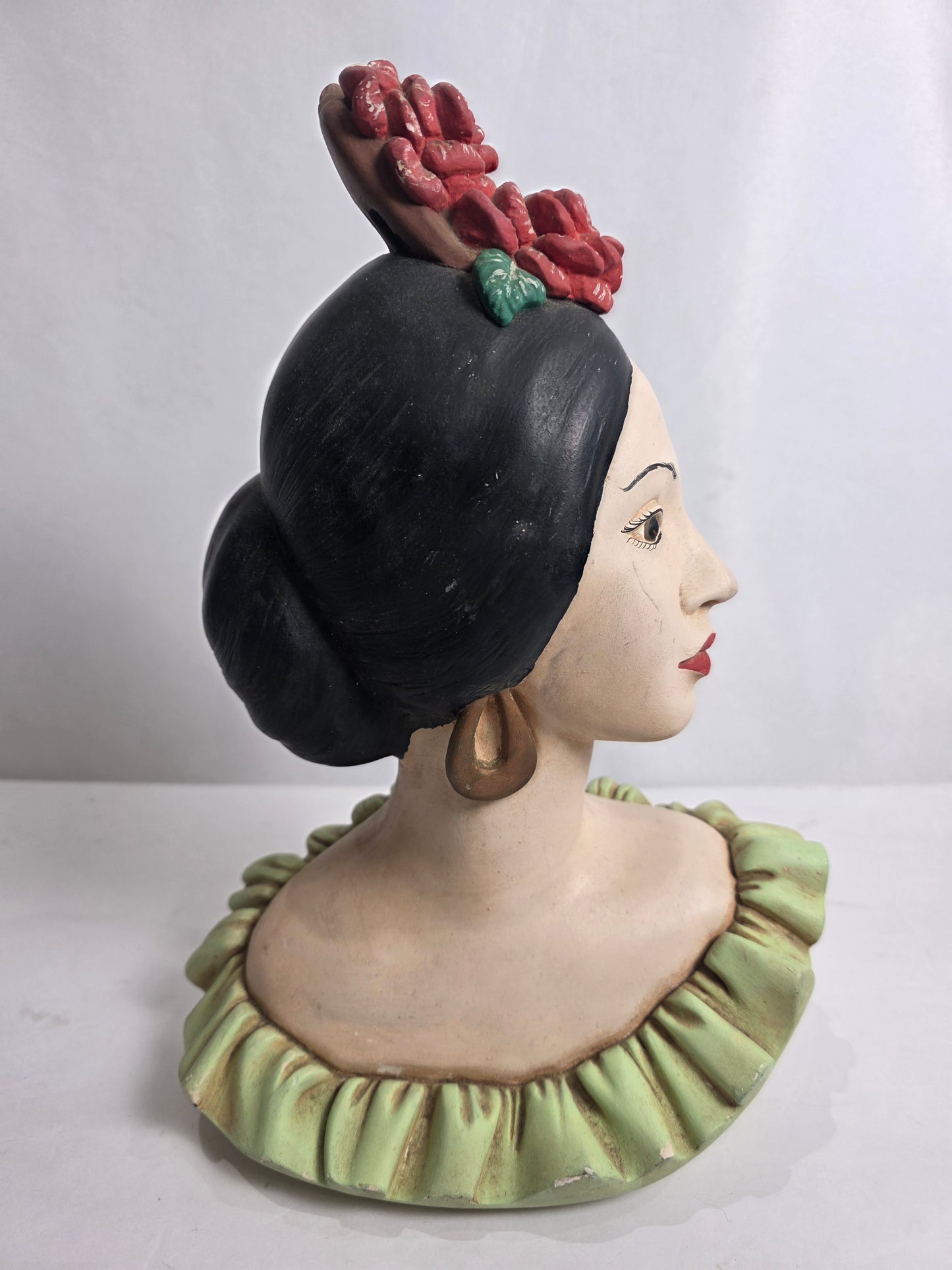 Vtg. 60s Marwal Chalkware Senorita Bust