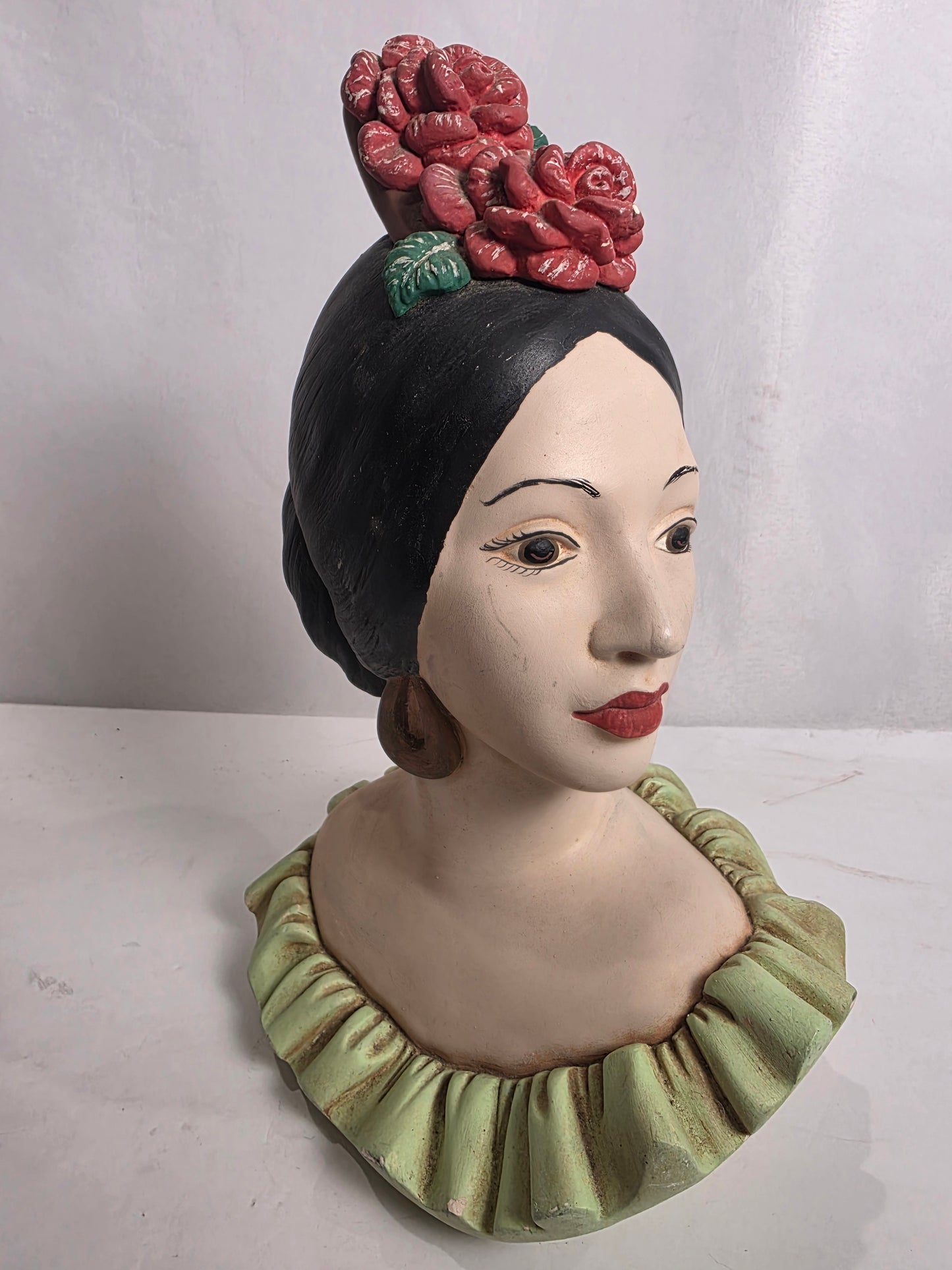 Vtg. 60s Marwal Chalkware Senorita Bust