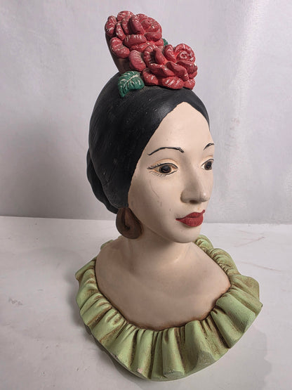 Vtg. 60s Marwal Chalkware Senorita Bust