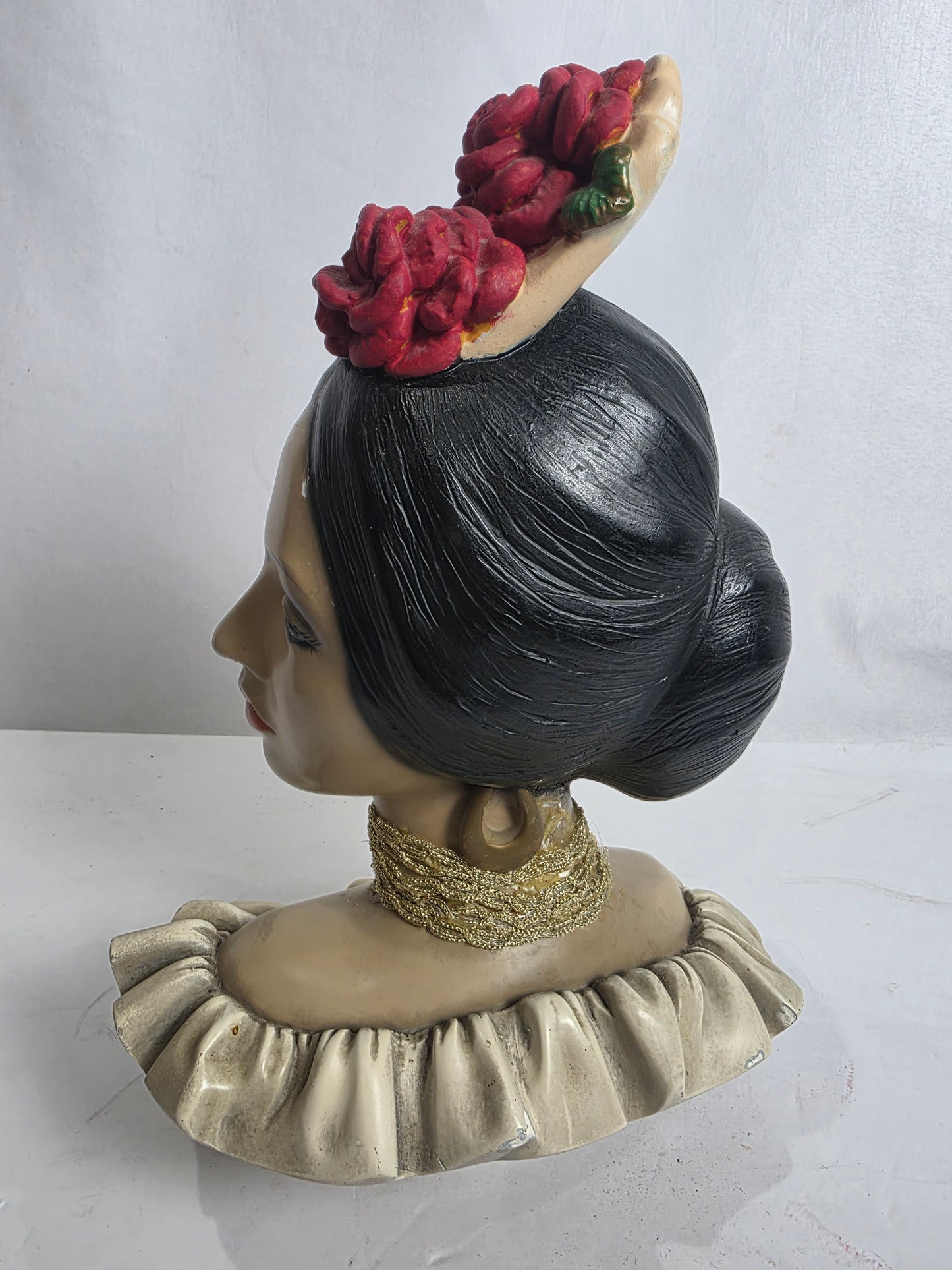 Vtg. 1966 Marwal Spanish Senorita Chalkware Bust