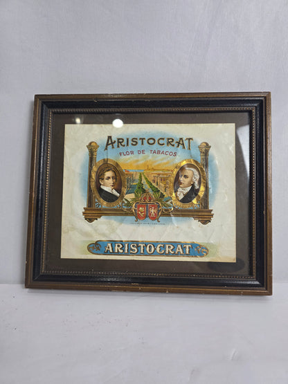Vtg. Framed Aristocrat Cigar Label