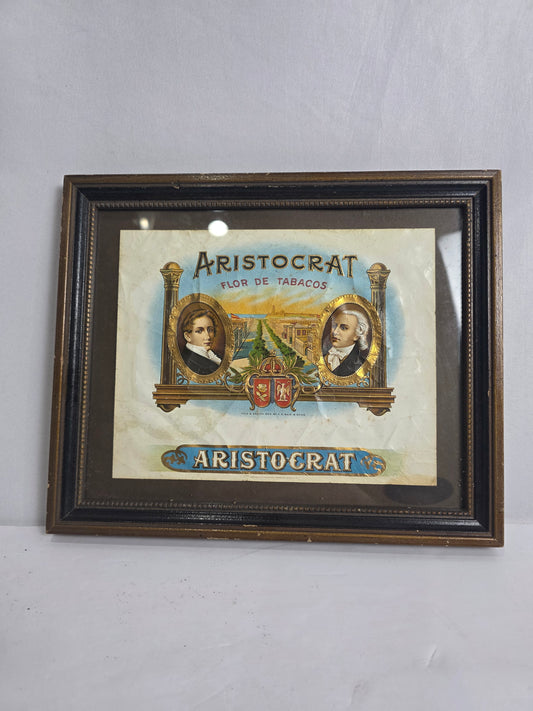 Vtg. Framed Aristocrat Cigar Label