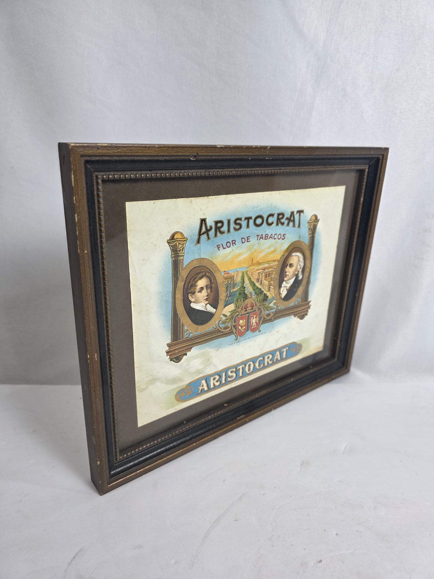 Vtg. Framed Aristocrat Cigar Label