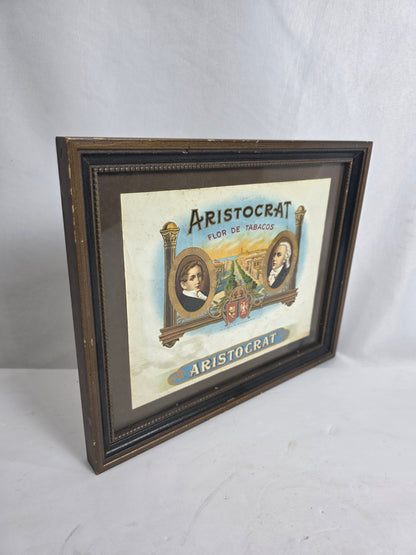 Vtg. Framed Aristocrat Cigar Label