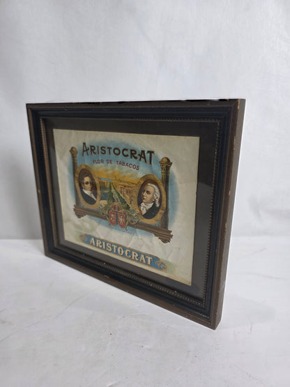 Vtg. Framed Aristocrat Cigar Label