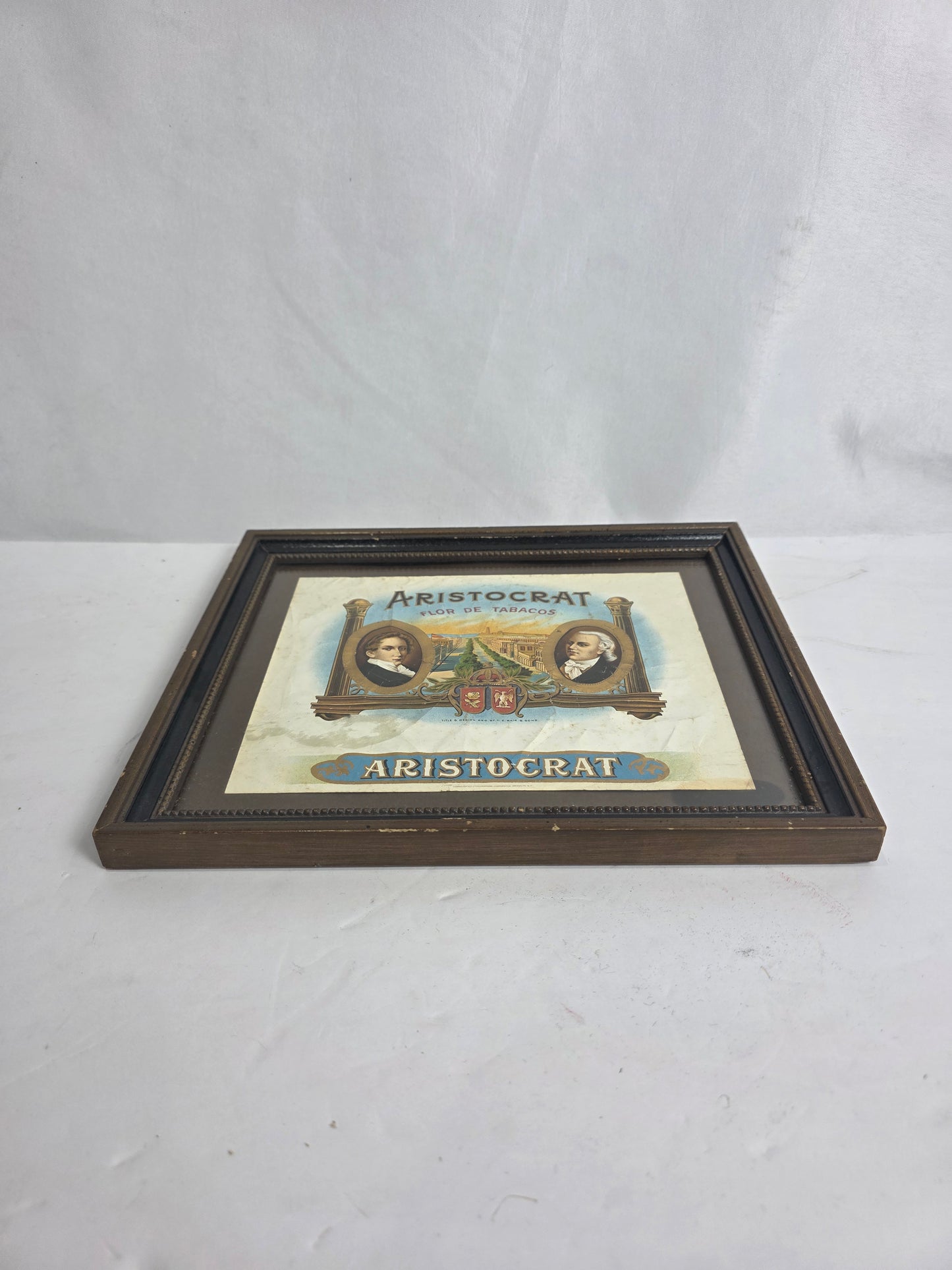 Vtg. Framed Aristocrat Cigar Label