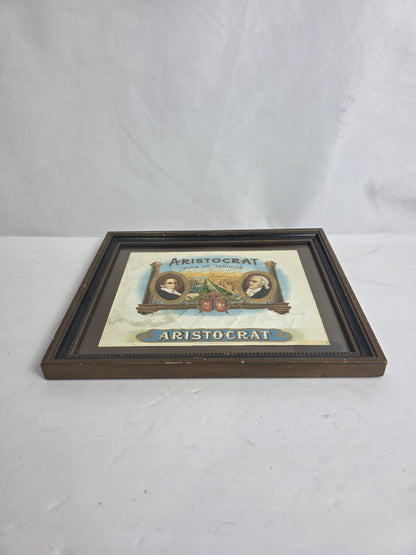 Vtg. Framed Aristocrat Cigar Label
