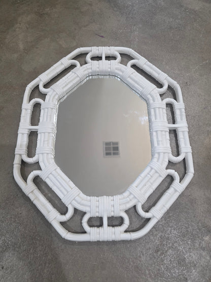 Vtg. 70s Homco Faux Bamboo Mirror