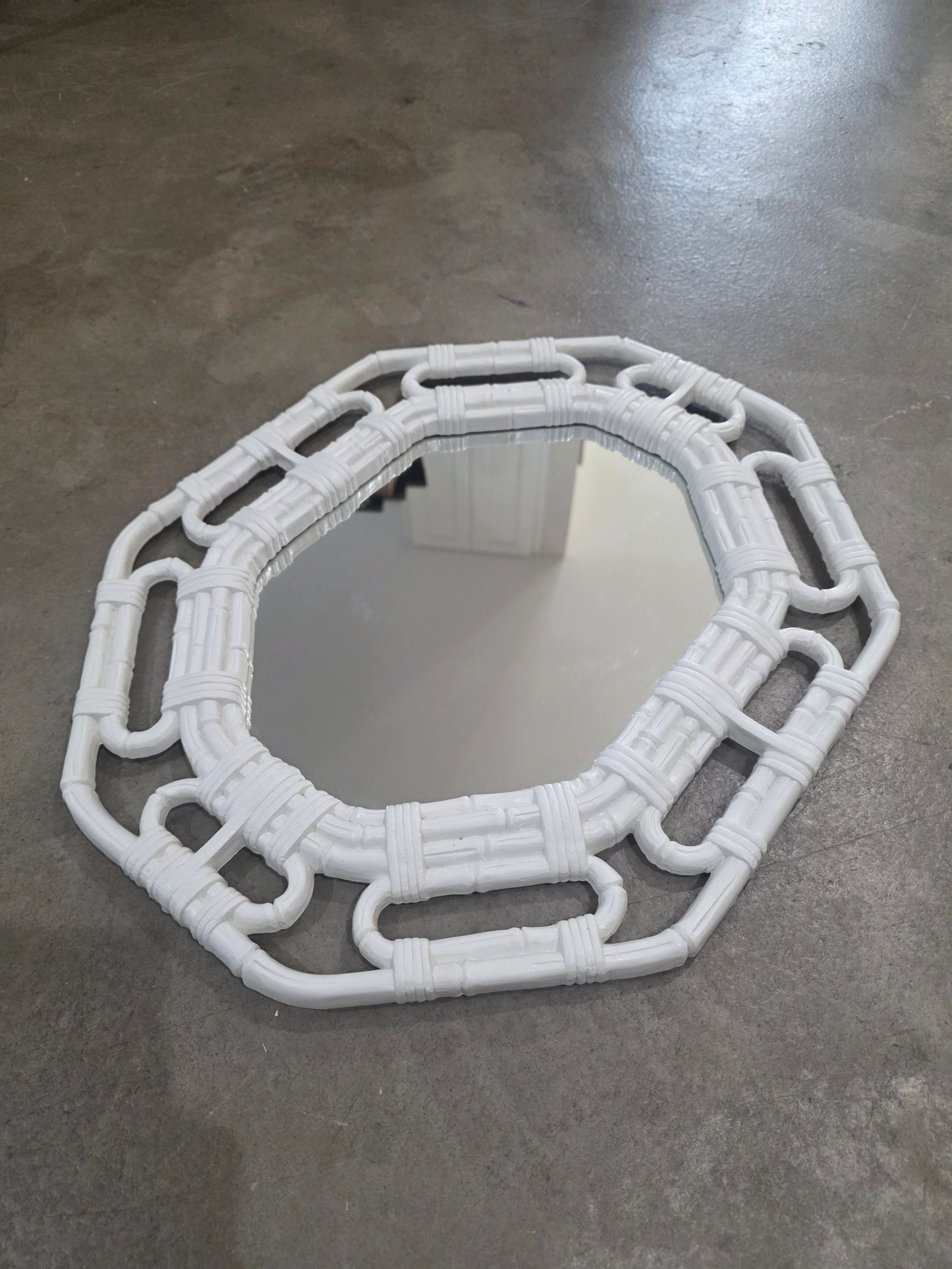 Vtg. 70s Homco Faux Bamboo Mirror