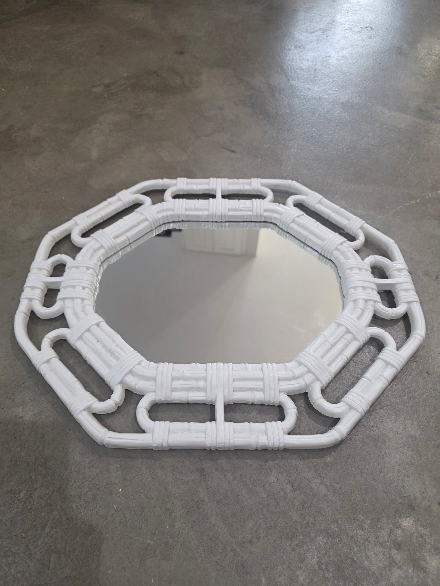 Vtg. 70s Homco Faux Bamboo Mirror