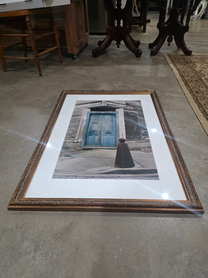 Vtg. Blue Door Print 24"x33"