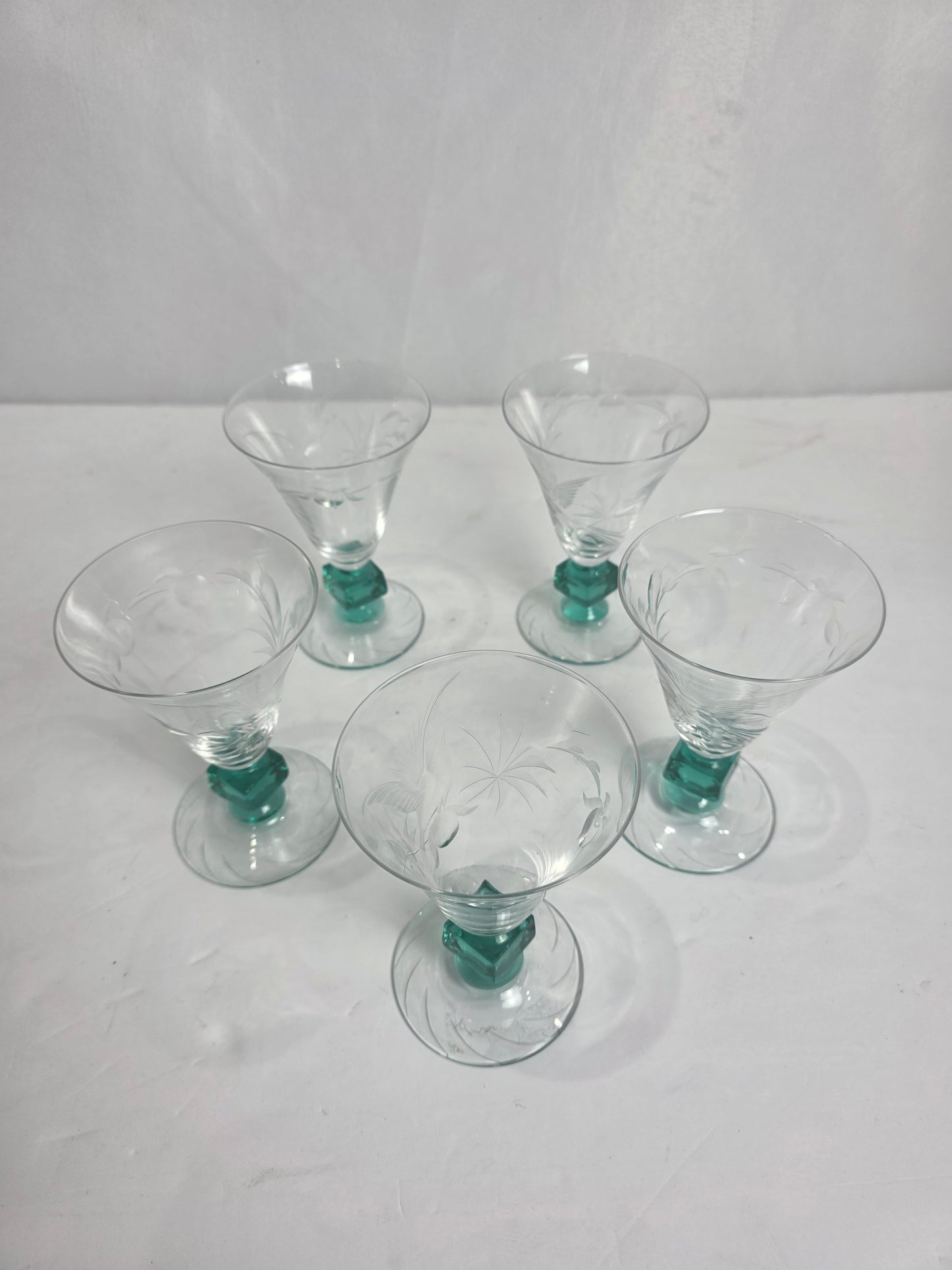 Vtg. Set of JGL Glastonbury Lotus UG Stem Glasses (5)