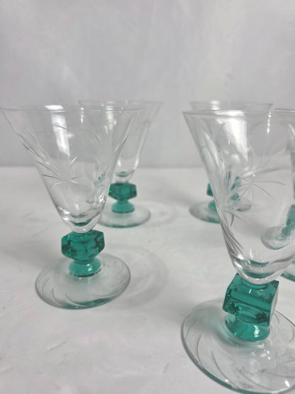 Vtg. Set of JGL Glastonbury Lotus UG Stem Glasses (5)