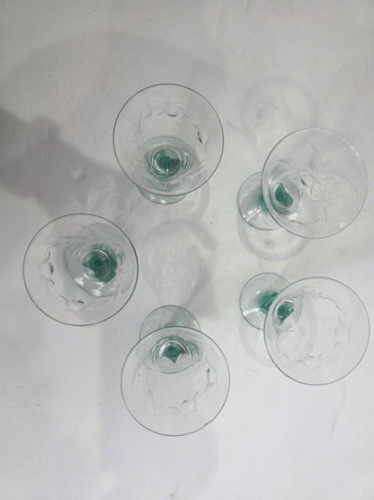 Vtg. Set of JGL Glastonbury Lotus UG Stem Glasses (5)