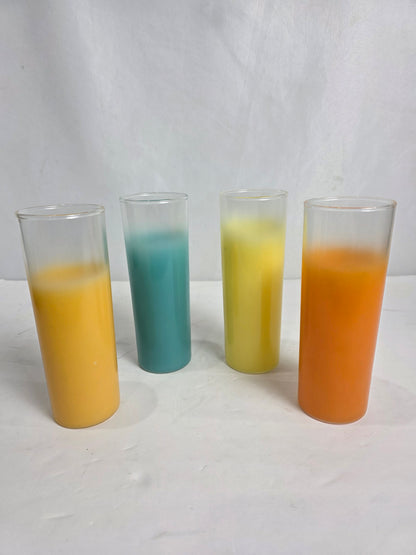 Set of 4 Vtg. MCM Blendo Frosted Tumblers