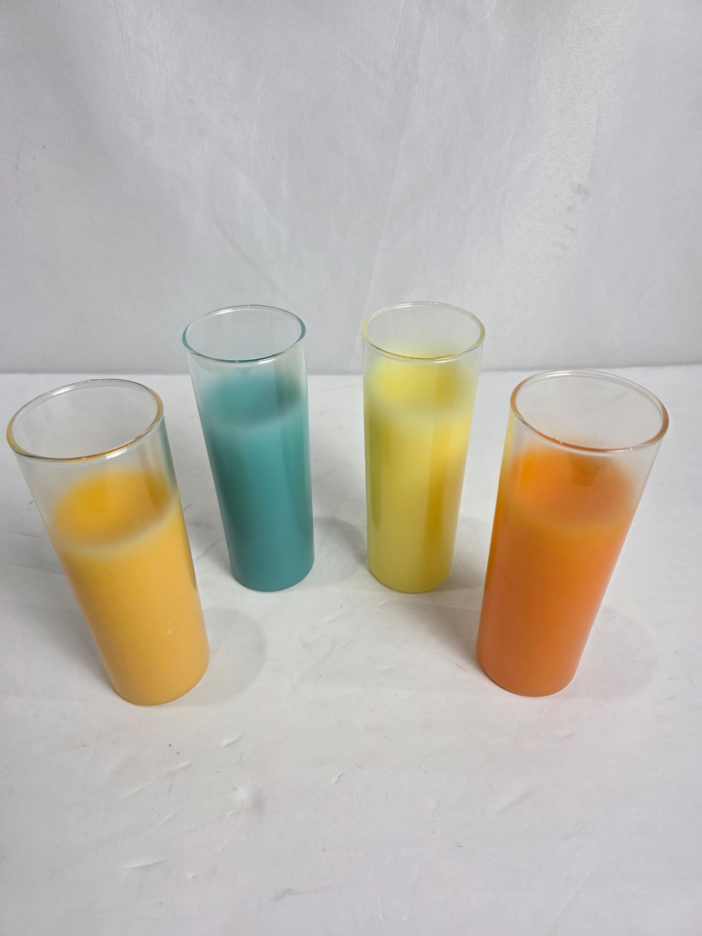Set of 4 Vtg. MCM Blendo Frosted Tumblers