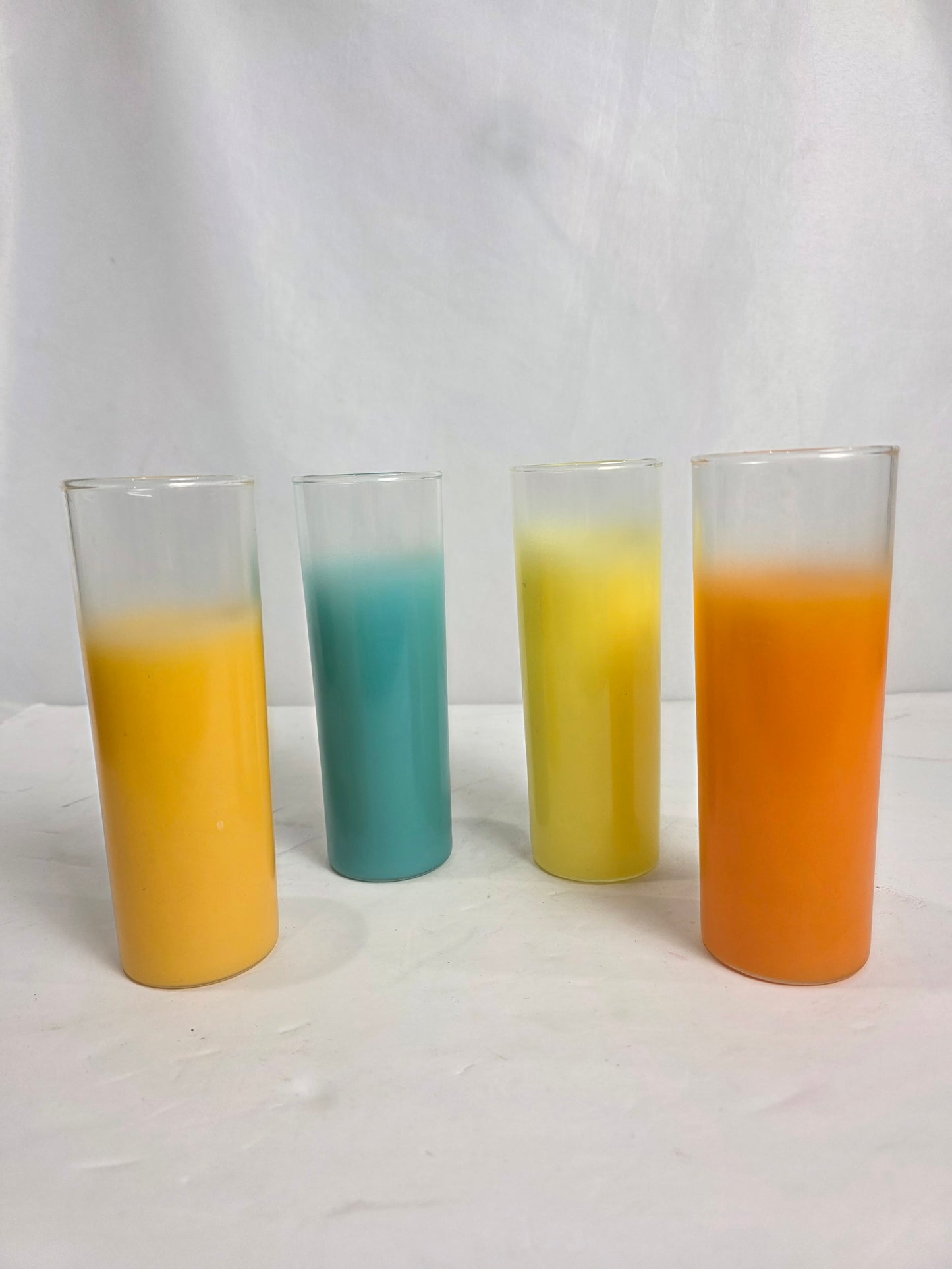 Set of 4 Vtg. MCM Blendo Frosted Tumblers