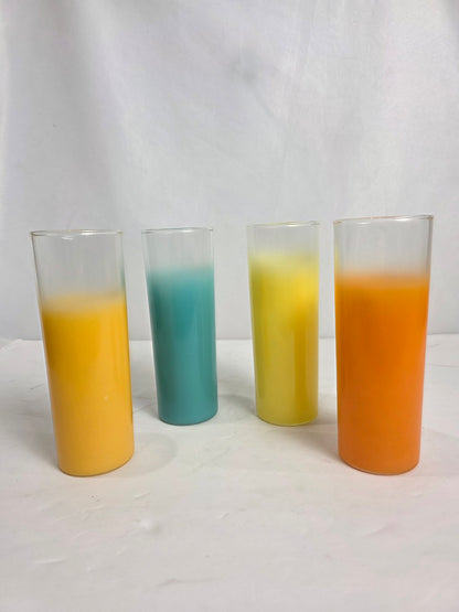 Set of 4 Vtg. MCM Blendo Frosted Tumblers