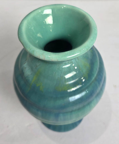 Vtg. Stangl Pottery Teal/Green Drip Vase