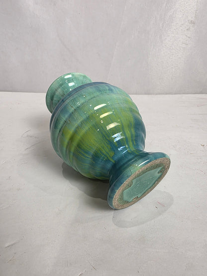 Vtg. Stangl Pottery Teal/Green Drip Vase