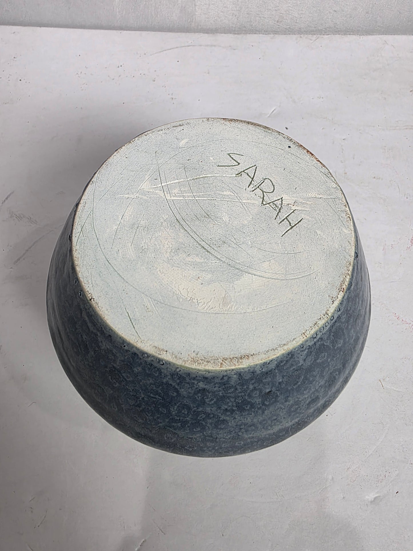 Vtg. Slate Blue Pottery Vase