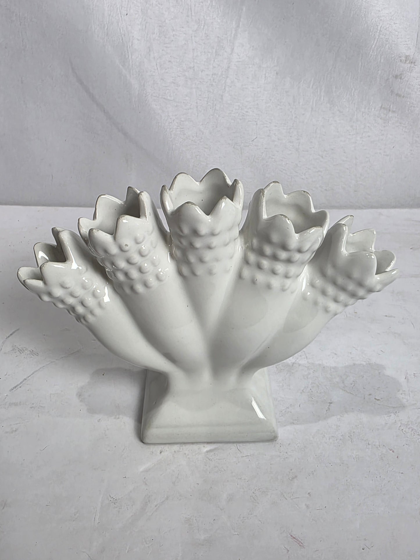 Vtg. Mid-Century Ceramic Five-Finger Vase