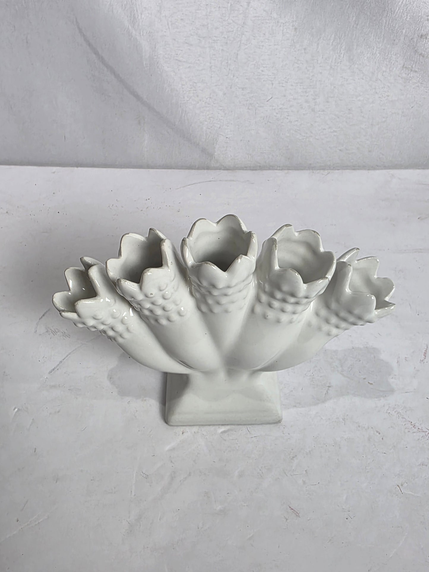 Vtg. Mid-Century Ceramic Five-Finger Vase