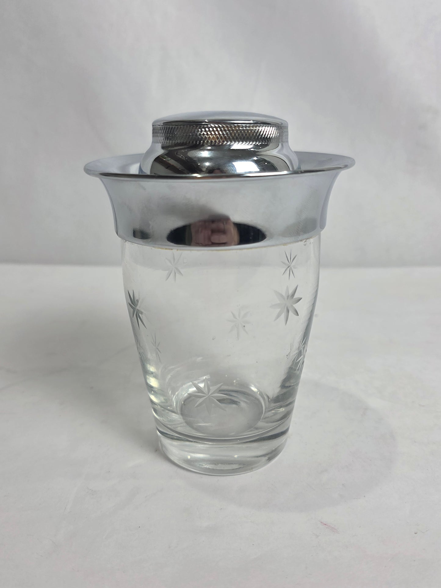 Vtg. MCM Etched Cocktail Shaker