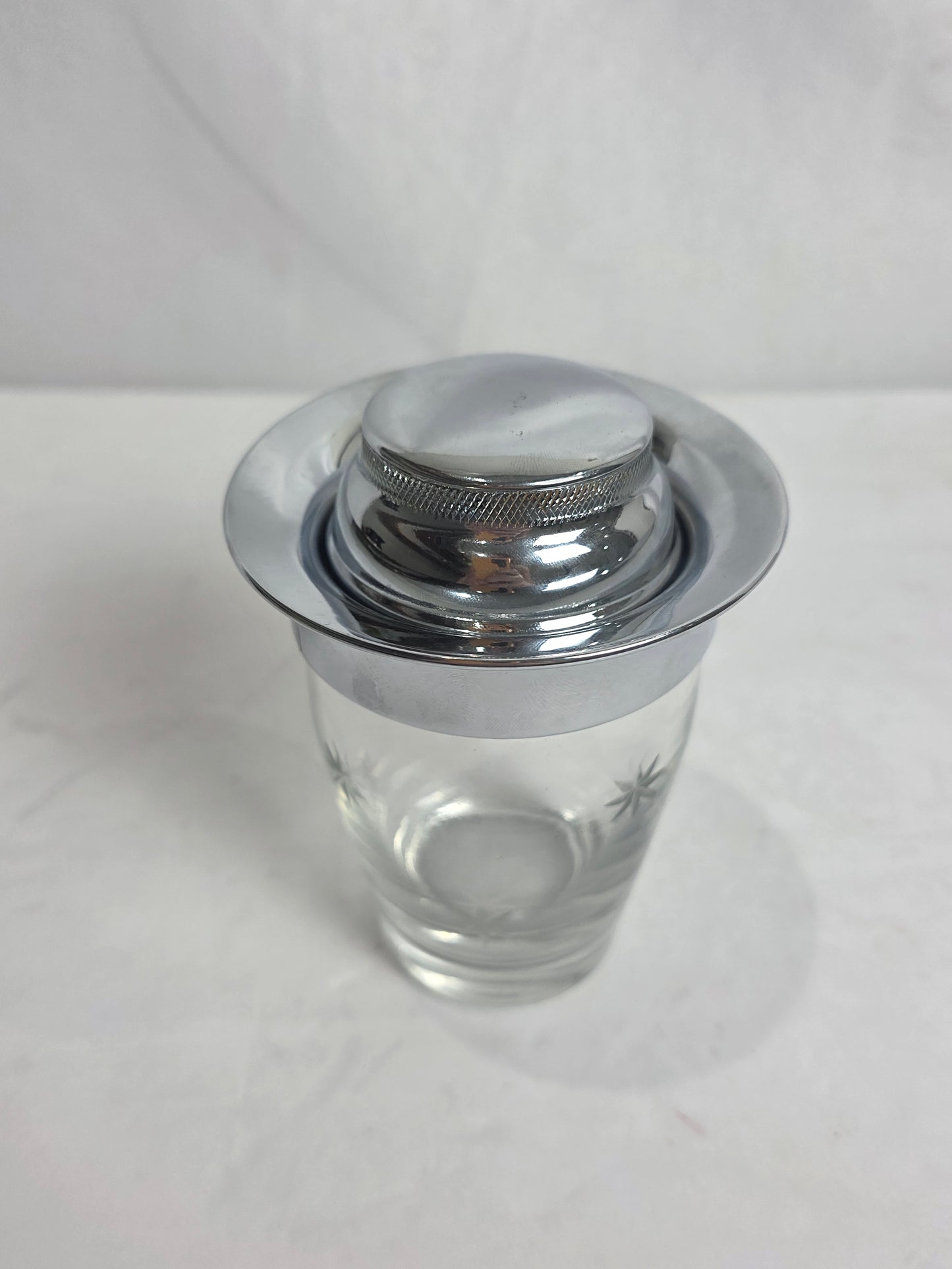 Vtg. MCM Etched Cocktail Shaker