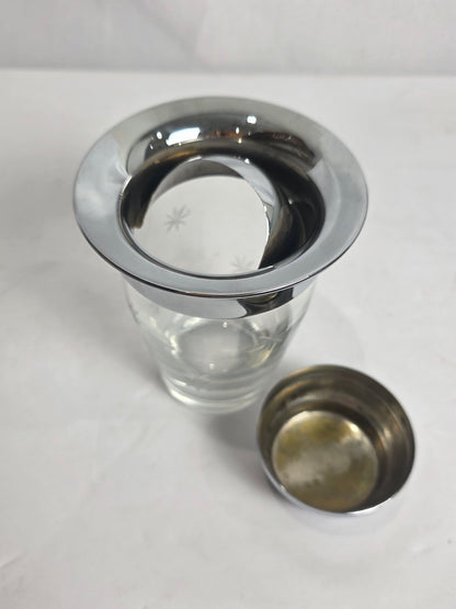 Vtg. MCM Etched Cocktail Shaker