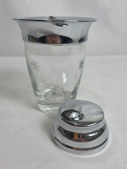 Vtg. MCM Etched Cocktail Shaker